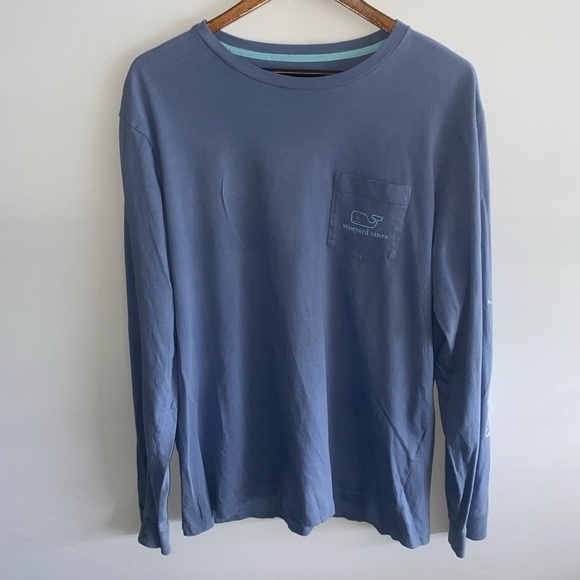 Men's Vineyard Vines Blue Longsleeve T-Shirt - Picture 2 of 9